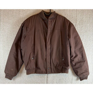 VTG Mens‎ Sz 40 (L) The Original Varsity Brown Bomber Full Zip Lined Jacket